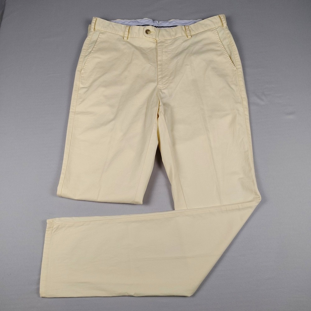Peter Millar Pants Men's 36x36 Yellow Pima Cotton Stretch Flat Front Golf Chino